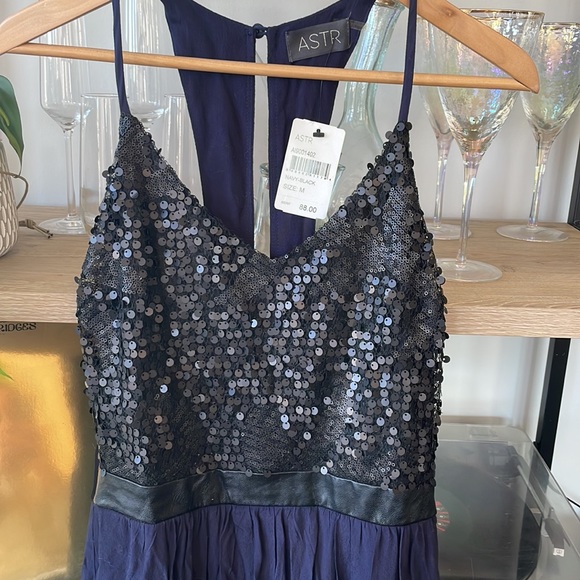 ASTR from Nordstrom Navy and Black sequin maxi dress - Picture 2 of 4